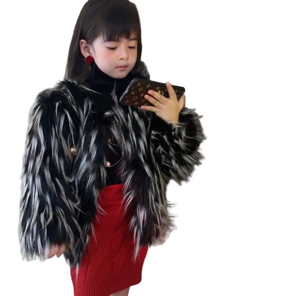 Grey And Black Fur Coat