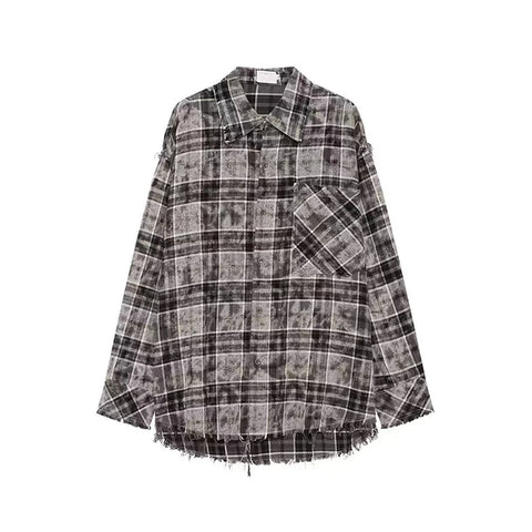 Faded Plaid Top