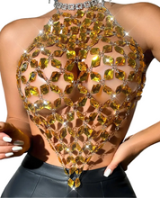 Load image into Gallery viewer, Crystal Chain Halter Tank Top
