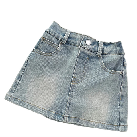 Crystal Speckled Top And Denim Skirt Set-Modern Baby Las Vegas