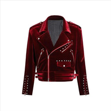 Load image into Gallery viewer, Soft Velvet Biker Jacket
