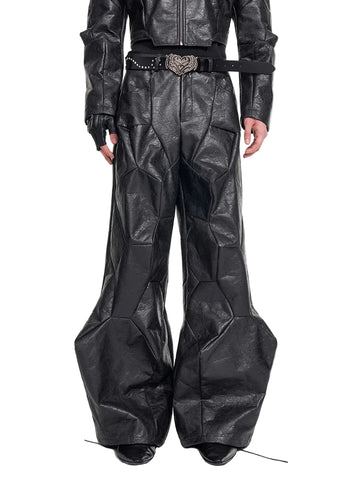 Deconstructed Leather Pants