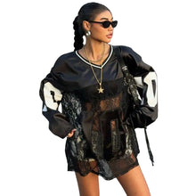 Load image into Gallery viewer, Lace Patch Number Sleeve Top
