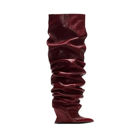 Scrunch Wedge Boots