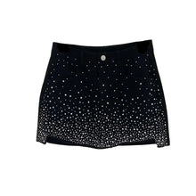 Load image into Gallery viewer, Irregular Speckled Crystal Denim Skirt
