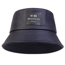 Load image into Gallery viewer, Leather Letter Bucket Hat

