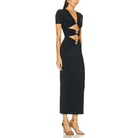 Buckle Hollow Out Dress-Modern Baby Las Vegas