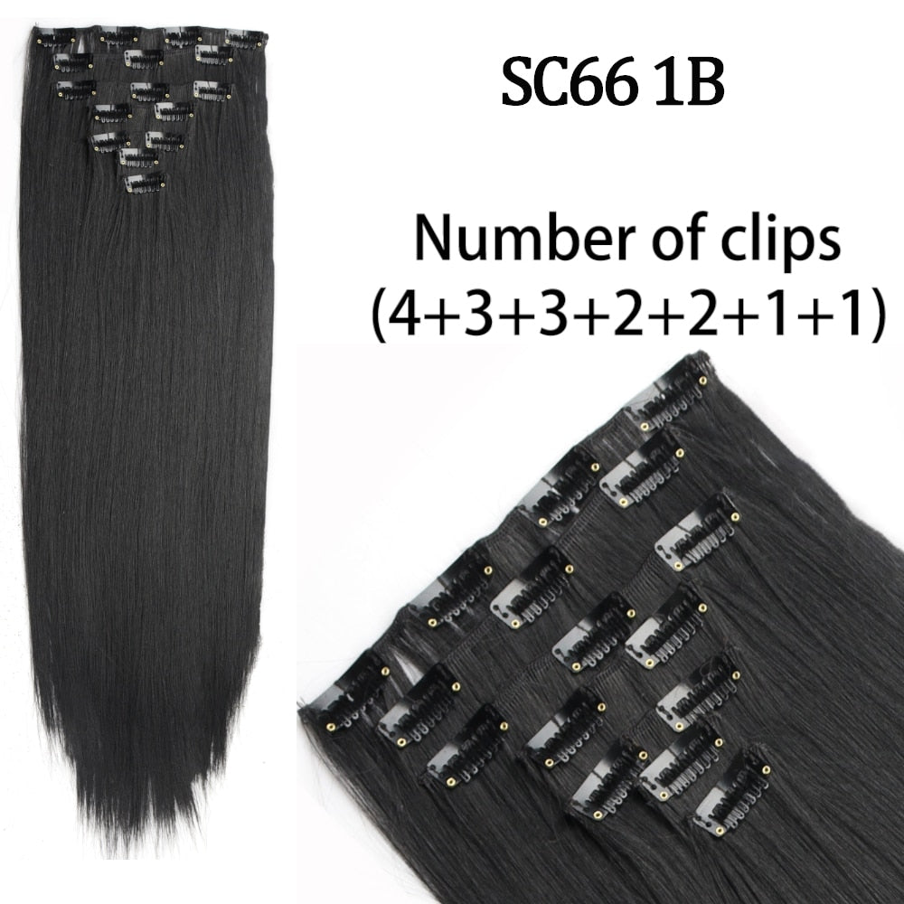 7 Piece Synthetic Clip-In Hair Extension Set