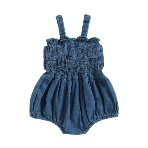 Denim Bow Romper