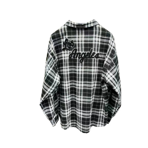 Embroidered LA Plaid Top