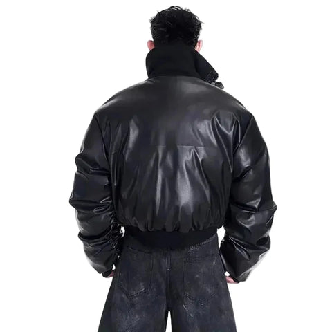 Double Zipper Leather Coat