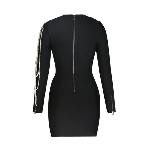 Pearl Drip Beaded Mini Dress-Modern Baby Las Vegas