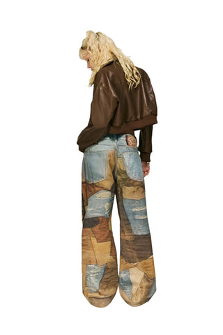 Color Block Digital Printed Denim Jeans-Modern Baby Las Vegas