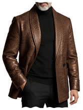 Load image into Gallery viewer, Luxury Croc Leather Blazer
