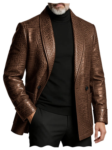 Luxury Croc Leather Blazer