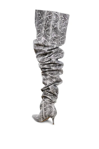 Slouchy Snake Print Boots-Modern Baby Las Vegas