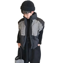 Load image into Gallery viewer, Patch Plaid Puffer Vest
