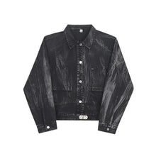 Load image into Gallery viewer, Distressed Tie-Dye Denim Jacket
