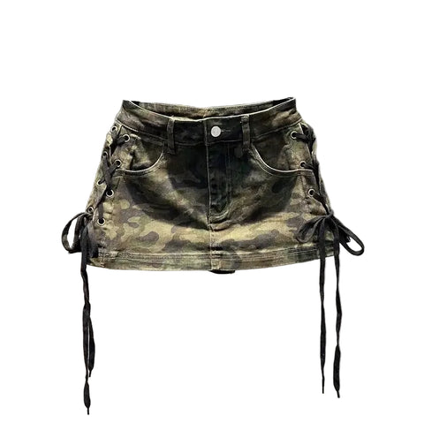 Lace Up Denim Skirt Collection