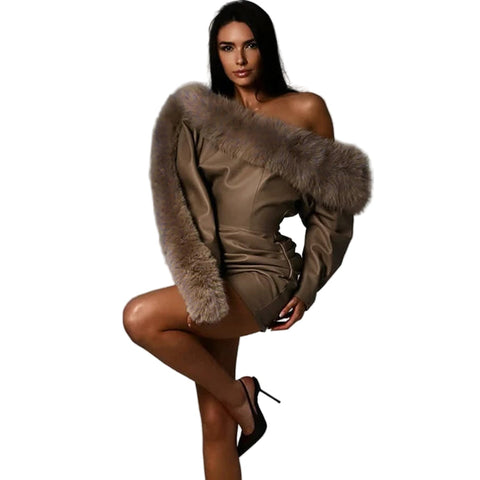 Fur Leather Dress