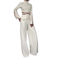 Load image into Gallery viewer, White Hollow Out Pant Set
