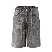 Load image into Gallery viewer, 3D Print Crystal Speckled Denim Shorts
