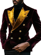 Load image into Gallery viewer, Luxury Black Patch Velvet Suit
