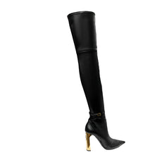 Load image into Gallery viewer, Gold Heel Over-The-Knee Boots
