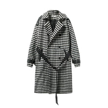 Load image into Gallery viewer, Long Patch Leather Checker Coat
