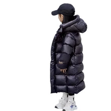 Load image into Gallery viewer, Long Ribbed Hooded Down Coat
