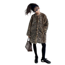 Load image into Gallery viewer, Leopard Print Fur Overcoat
