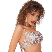 Load image into Gallery viewer, Metal Rhinestone Crop Top
