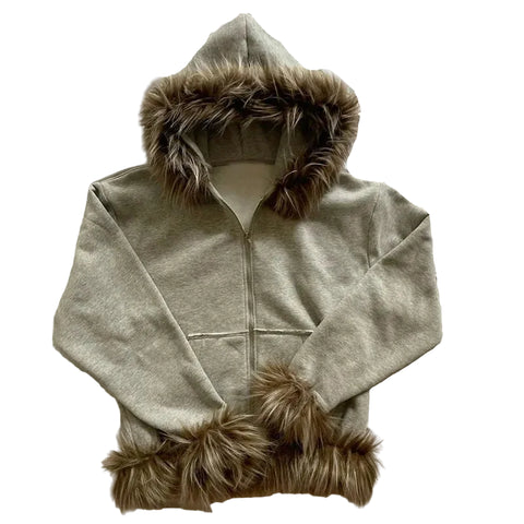 Fur Zipper Hoodie
