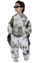 Load image into Gallery viewer, Green Letter Tie-Dye Sweatsuit
