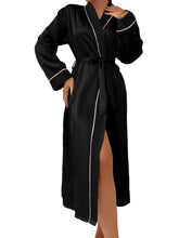 Load image into Gallery viewer, Satin Black Lined Robe
