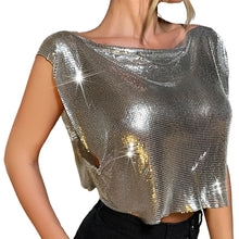 Load image into Gallery viewer, Metallic Metal Crop Top
