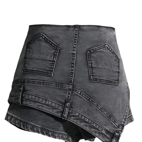 Asymmetrical Denim Skort-Modern Baby Las Vegas
