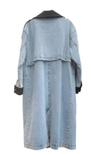 Load image into Gallery viewer, Crystal Beaded Denim Rivet Trench Coat
