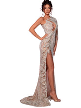 Load image into Gallery viewer, Illusion Side Slit Sequin Dress
