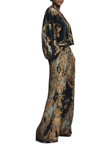 Paisley Satin Pant Set