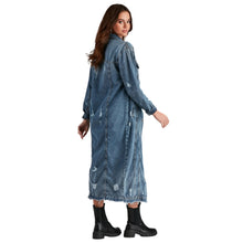 Load image into Gallery viewer, Long Distressed Denim Jacket
