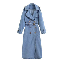 Load image into Gallery viewer, Denim Button Trench Coat
