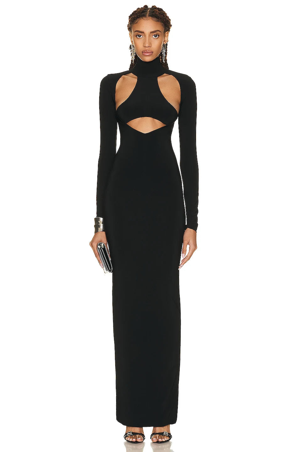 Long Hollow Out Bandage Maxi Dress