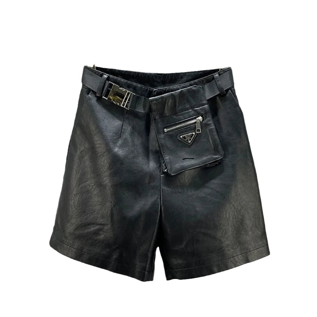 Leather Pocket Shorts