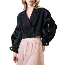 Load image into Gallery viewer, Short Patch Bomber Blazer Jacket-Modern Baby Las Vegas
