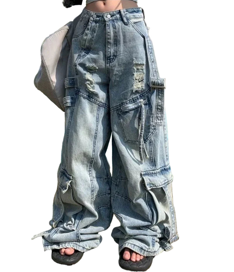 Wide Pocket Denim Jeans