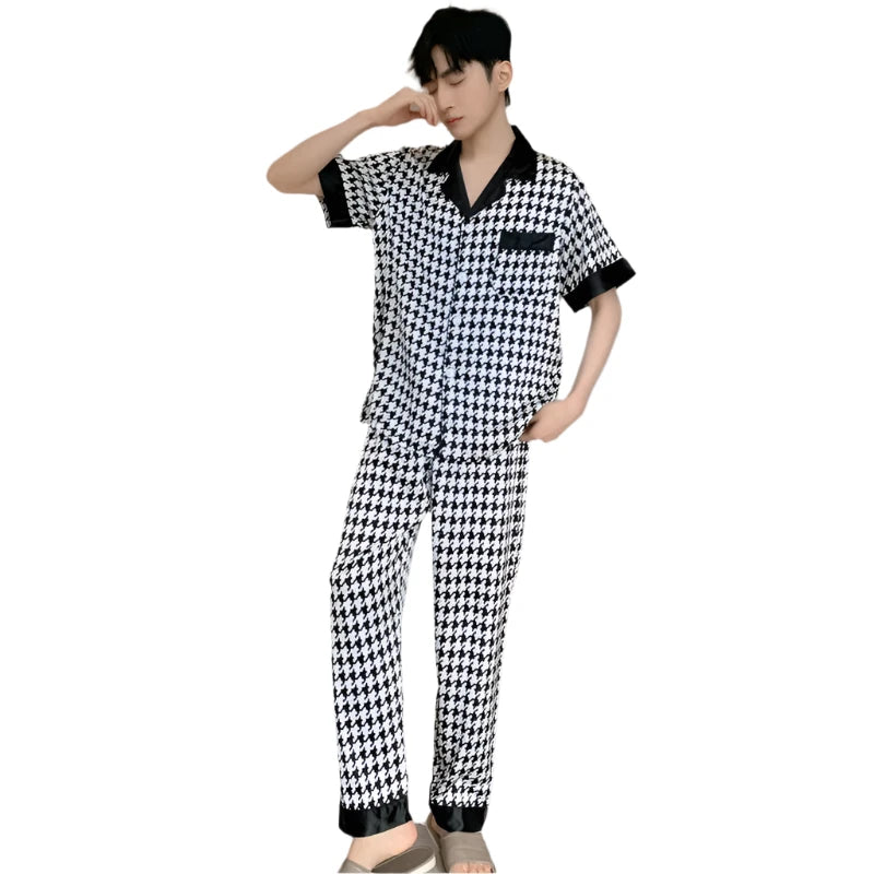 Pocket Houndstooth Pajama Set