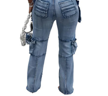 Load image into Gallery viewer, Cargo Multi-Pocket Denim Pants
