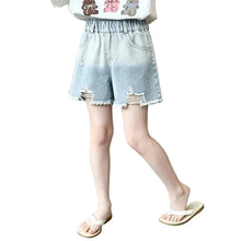 Load image into Gallery viewer, Crystal Speckled Ombre Denim Shorts
