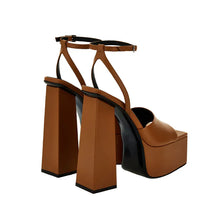 Load image into Gallery viewer, Square-Toe Thick Sole Platform Sandals-Modern Baby Las Vegas
